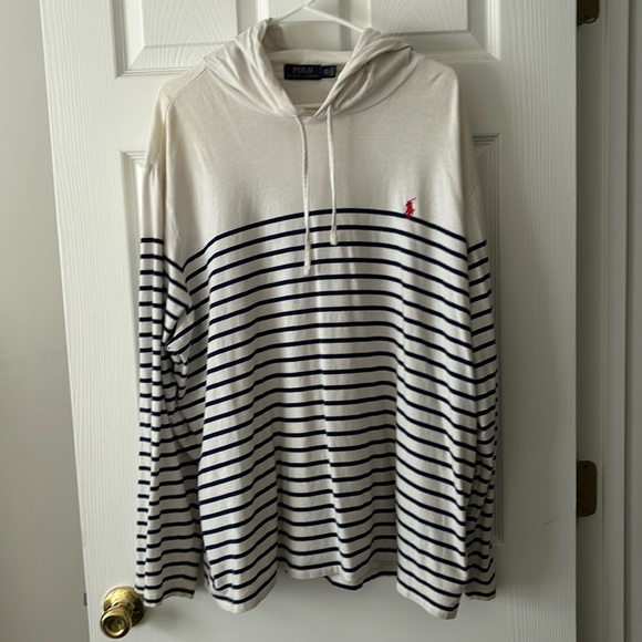 Men’s hooded tee Polo Ralph Lauren striped XXL - Picture 1 of 4